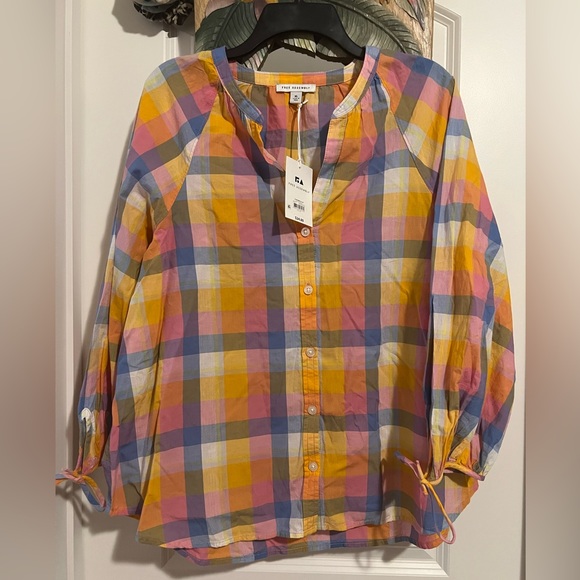 Nwt Free Assembly checkered blouse - Picture 1 of 5